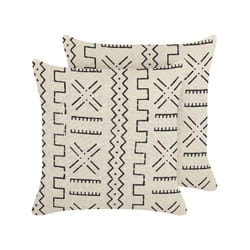 Set of 2 Cotton Cushions Geometric Pattern 45 x 45 cm White and Black MYRICA
