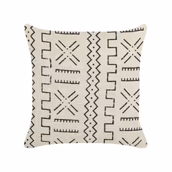Set of 2 Cotton Cushions Geometric Pattern 45 x 45 cm White and Black MYRICA
