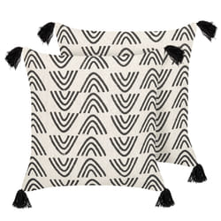 Set of 2 Decorative Cushions MAYS Cotton 45 x 45 cm White Geometric Pattern