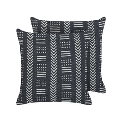 Set of 2 Cotton Cushions Geometric Pattern 45 x 45 cm Black and White BENZOIN