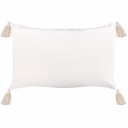 Set of 2 Decorative Cushions LUPINUS Cotton 55 x 35 cm Light Beige Geometric Pattern