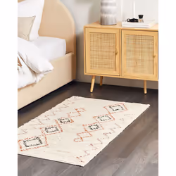 Cotton Area Rug 80 x 150 cm Beige GUWAHATI