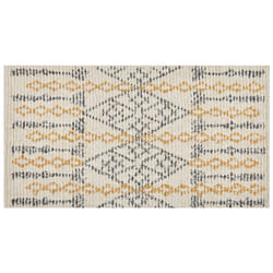 Cotton Area Rug 80 x 150 cm Beige and Yellow KADAPA