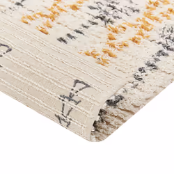 Cotton Area Rug 80 x 150 cm Beige and Yellow KADAPA