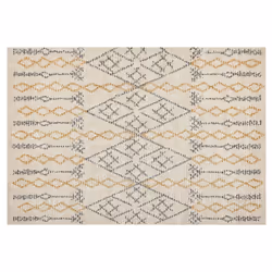 Cotton Area Rug 140 x 200 cm Beige and Yellow KADAPA