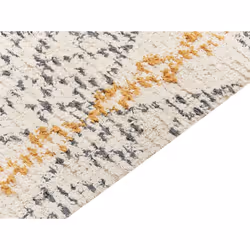 Cotton Area Rug 140 x 200 cm Beige and Yellow KADAPA
