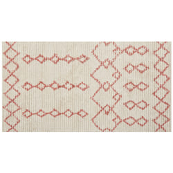 Cotton Area Rug 80 x 150 cm Beige and Pink BUXAR