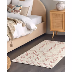 Cotton Area Rug 80 x 150 cm Beige and Pink BUXAR