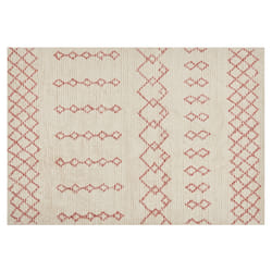 Cotton Area Rug 140 x 200 cm Beige and Pink BUXAR