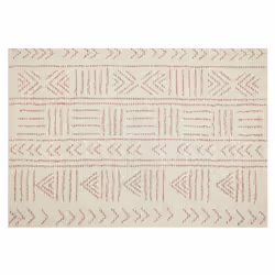 Cotton Area Rug 140 x 200 cm Beige and Pink EDIRNE