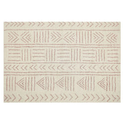 Cotton Area Rug 140 x 200 cm Beige and Pink EDIRNE