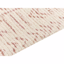 Cotton Area Rug 140 x 200 cm Beige and Pink EDIRNE