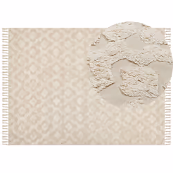 Cotton Area Rug 160 x 230 cm Beige AKSARAY