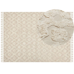 Cotton Area Rug 160 x 230 cm Beige AKSARAY