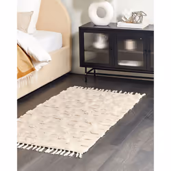 Cotton Area Rug 80 x 150 cm Beige ITANAGAR