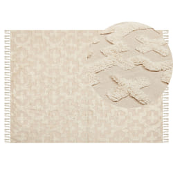 Cotton Area Rug 140 x 200 cm Beige ITANAGAR