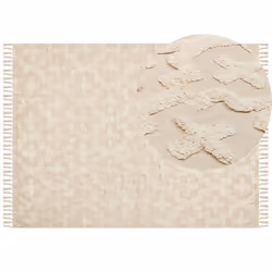 Cotton Area Rug 160 x 230 cm Beige ITANAGAR