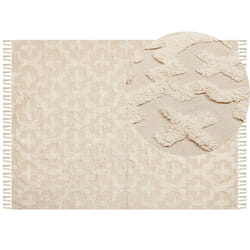 Cotton Area Rug 160 x 230 cm Beige ITANAGAR