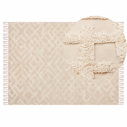 Cotton Area Rug 140 x 200 cm Beige ARDAHAN