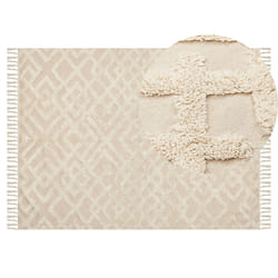 Cotton Area Rug 140 x 200 cm Beige ARDAHAN