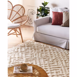 Cotton Area Rug 160 x 230 cm Beige ARDAHAN