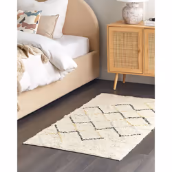 Cotton Area Rug 80 x 150 cm Beige TEZPUR