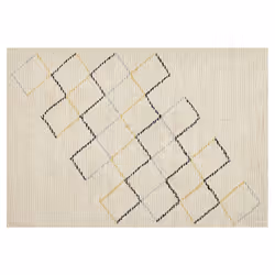 Cotton Area Rug 140 x 200 cm Beige TEZPUR