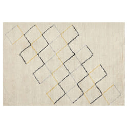 Cotton Area Rug 140 x 200 cm Beige TEZPUR