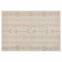 Cotton Area Rug 140 x 200 cm Beige DISPUR