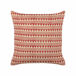 Cotton Cushion Geometric Pattern 45 x 45 cm Red and Beige DEGLUPTA