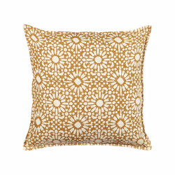 Cotton Cushion Geometric Pattern 45 x 45 cm Beige CEIBA
