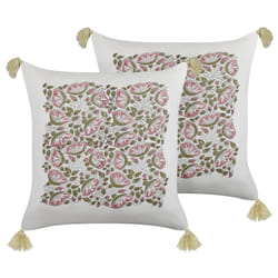Set of 2 Decorative Cushions CARISSA Cotton 45 x 45 cm Multicolour Floral Pattern