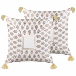 Set of 2 Decorative Cushions SETOSA Cotton 45 x 45 cm Multicolour Geometric Pattern