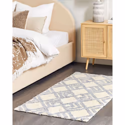 Cotton Area Rug 80 x 150 cm Beige and Grey NEVSEHIR