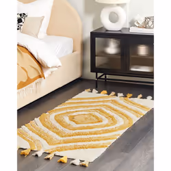 Cotton Area Rug 80 x 150 cm Beige and Yellow BINGOL