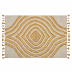 Cotton Area Rug 140 x 200 cm Beige and Yellow BINGOL