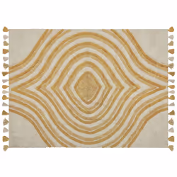 Cotton Area Rug 160  x 230 cm Beige and Yellow BINGOL