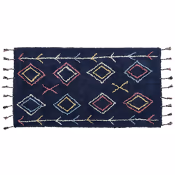 Cotton Area Rug 80 x 150 cm Black CORUM
