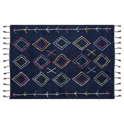Cotton Area Rug 140 x 200 cm Black CORUM