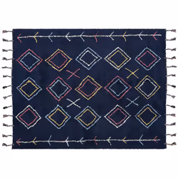 Cotton Area Rug 160 x 230 cm Black CORUM