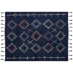 Cotton Area Rug 160 x 230 cm Black CORUM