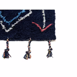 Cotton Area Rug 160 x 230 cm Black CORUM