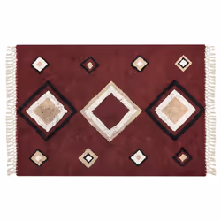 Cotton Area Rug 140 x 200 cm Red SIIRT