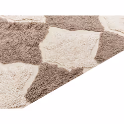 Cotton Area Rug 140 x 200 cm Brown and Beige SINOP