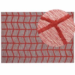 Cotton Area Rug 160 x 230 cm Red SIVAS