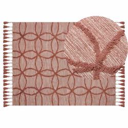 Cotton Area Rug 140 x 200 cm Red KIRSEHIR