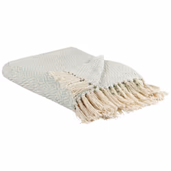Cotton Blanket 125 x 150 cm Green and Beige MITYAL