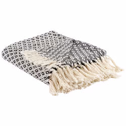 Cotton Blanket 125 x 150 cm Black and White CHYAMA