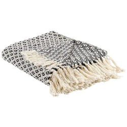 Cotton Blanket 125 x 150 cm Black and White CHYAMA