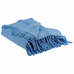 Cotton Blanket 125 x 150 cm Blue KHARI